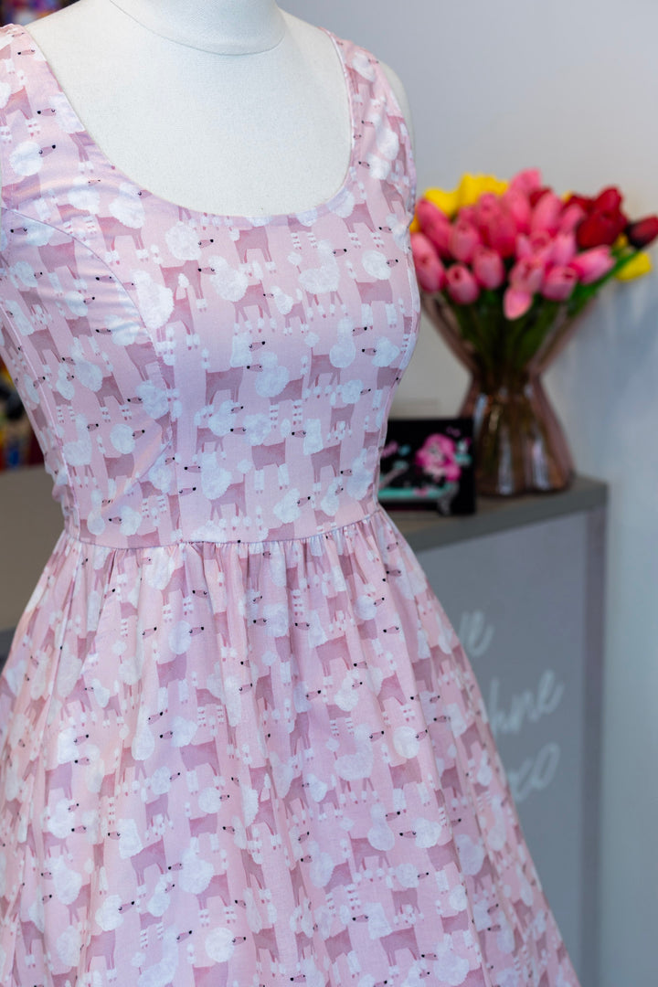 Pink Poodles Fit & Flare Dress