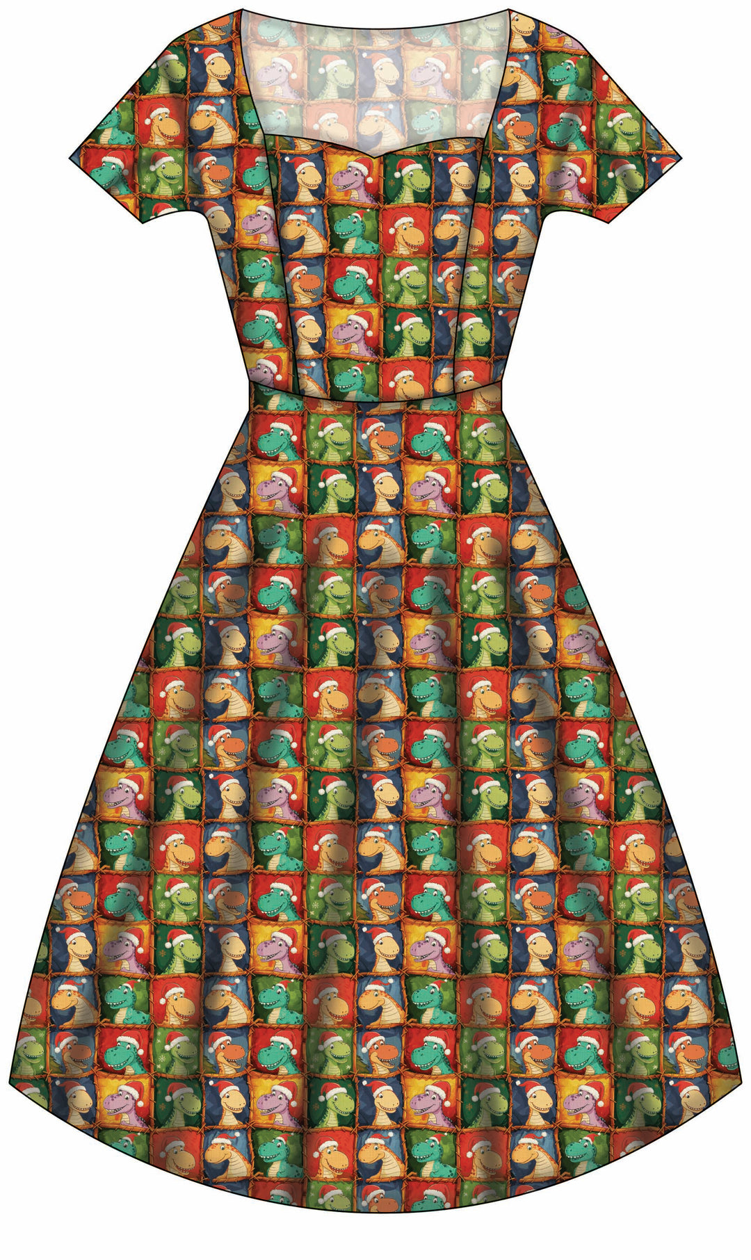 Pixie Sweetheart Dress - Dino's First Christmas - Preorder for dispatch 28th of October
