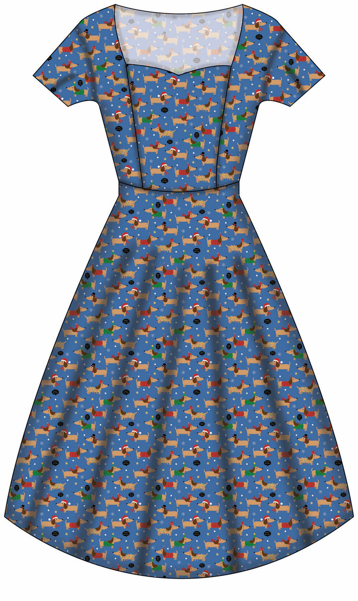 Pixie Sweetheart Dress - Long Dog's Christmas - Preorder for dispatch 28th of October