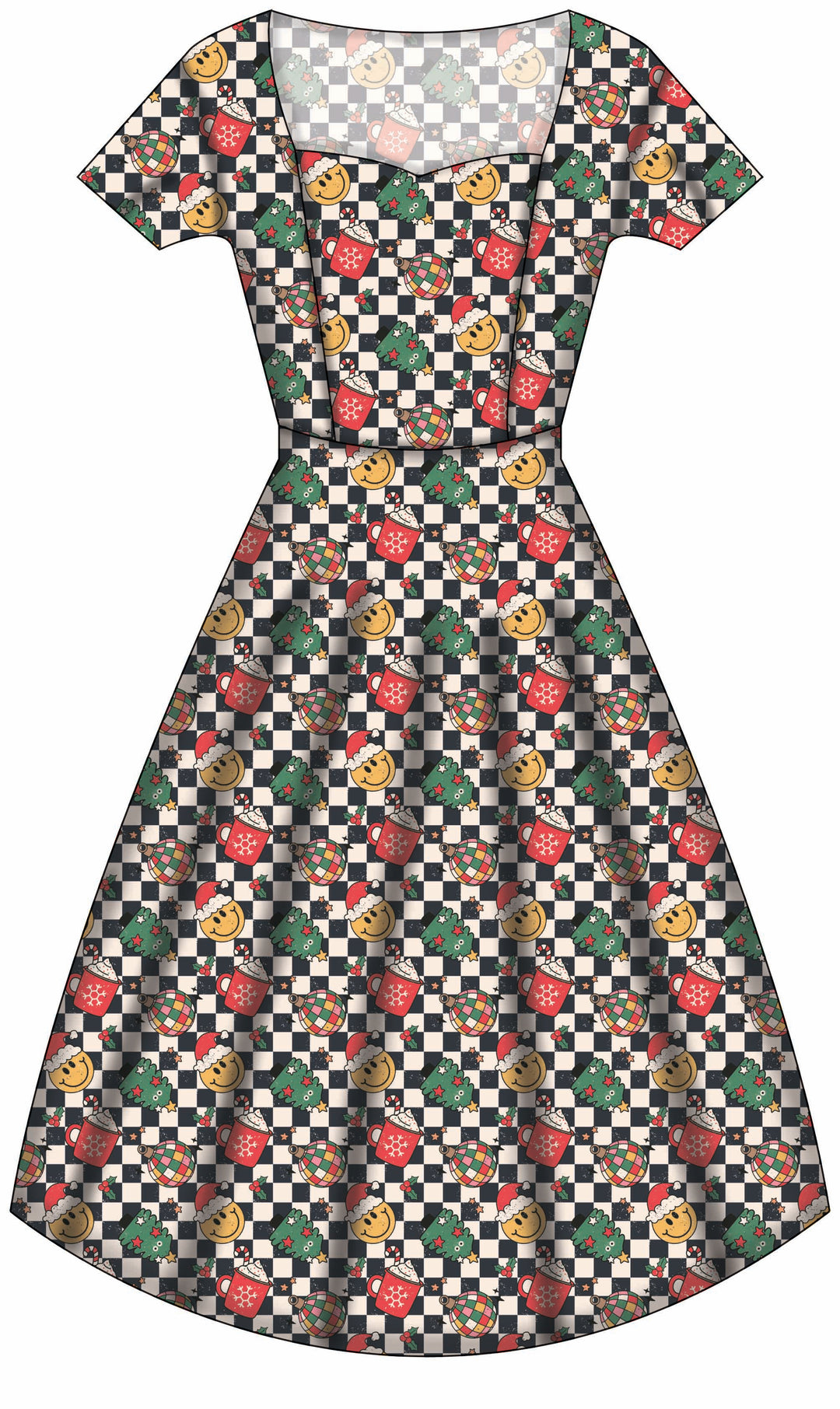 Pixie Sweetheart Dress - Retro Christmas - Preorder for dispatch 28th of October