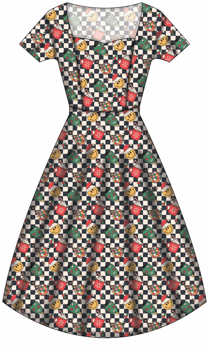 Pixie Sweetheart Dress - Retro Christmas - Preorder for dispatch 28th of October