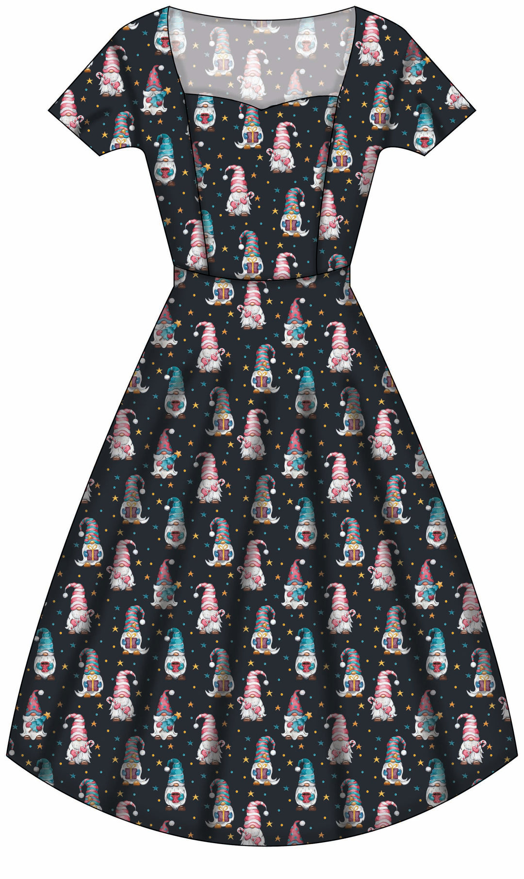Pixie Sweetheart Dress - Christmas Gnomes - Preorder for dispatch 28th of October