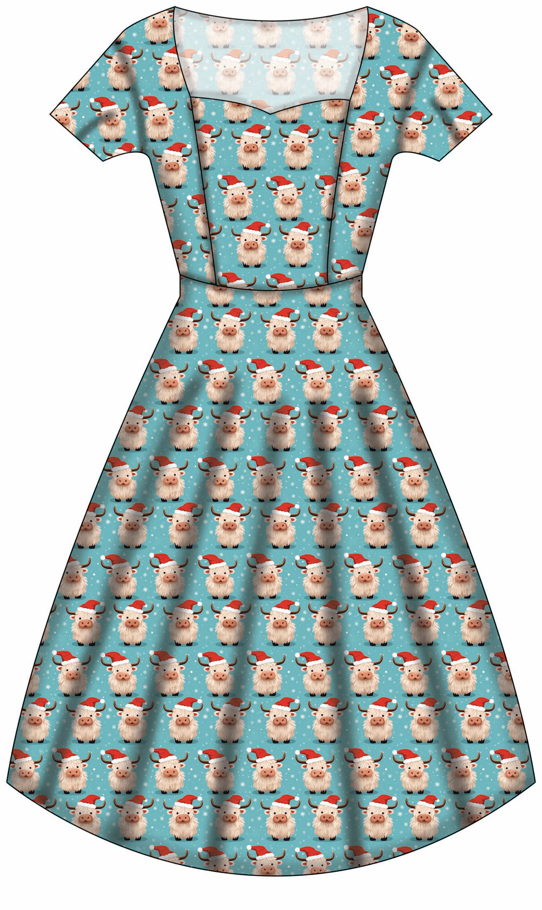 Pixie Sweetheart Dress - Christmas Highland - Preorder for dispatch 28th of October