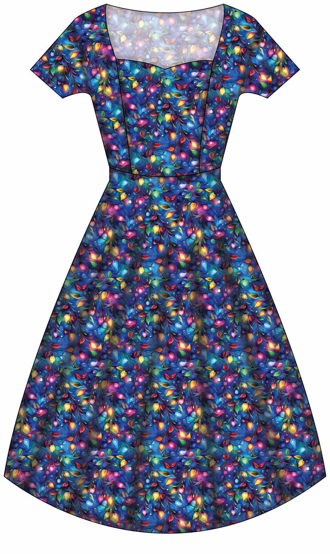 Pixie Sweetheart Dress - Christmas Lights - Preorder for dispatch 28th of October