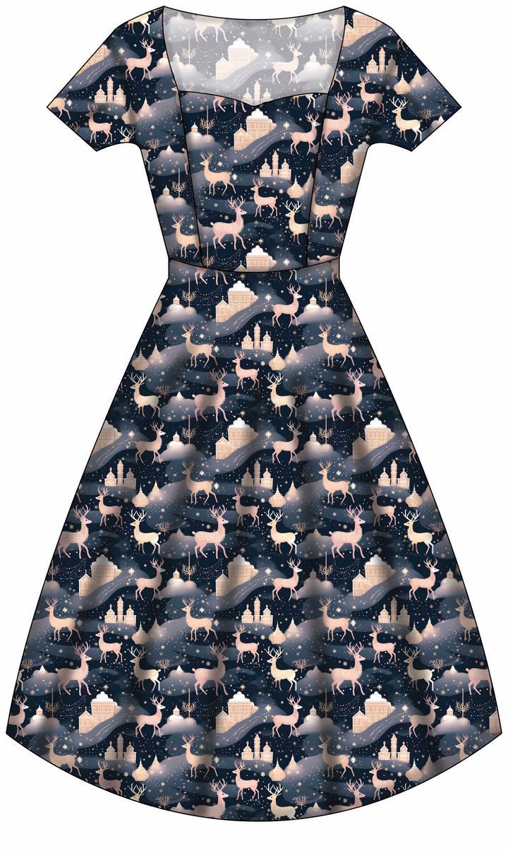 Pixie Sweetheart Dress - Christmas Reindeer - Preorder for dispatch 28th of October