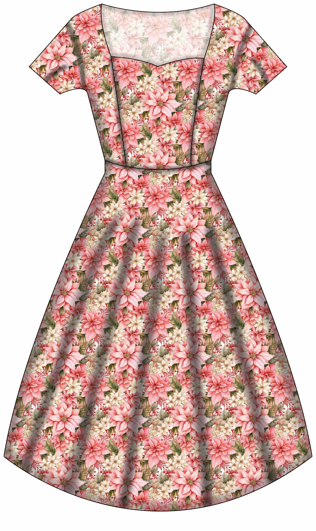 Pixie Sweetheart Dress - Pink Poinsettia -  - Preorder for dispatch 28th of October