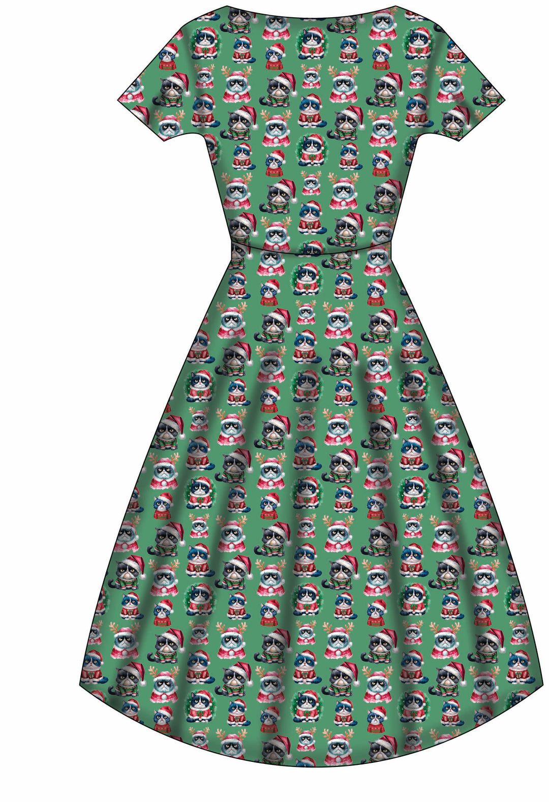Pixie Sweetheart Dress - Grumpy Cats Christmas- Preorder for dispatch 28th of October