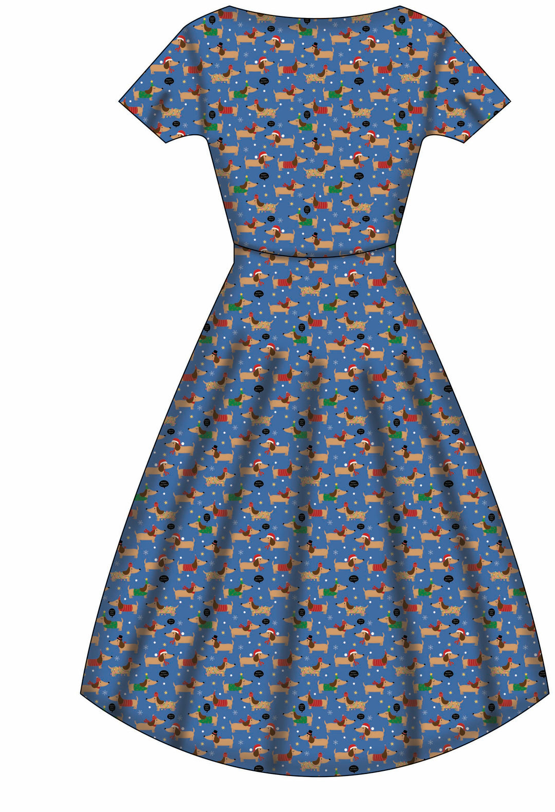 Pixie Sweetheart Dress - Long Dog's Christmas - Preorder for dispatch 28th of October
