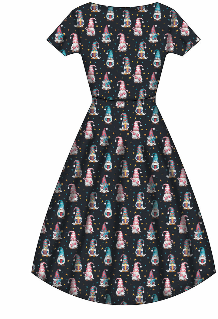 Pixie Sweetheart Dress - Christmas Gnomes - Preorder for dispatch 28th of October