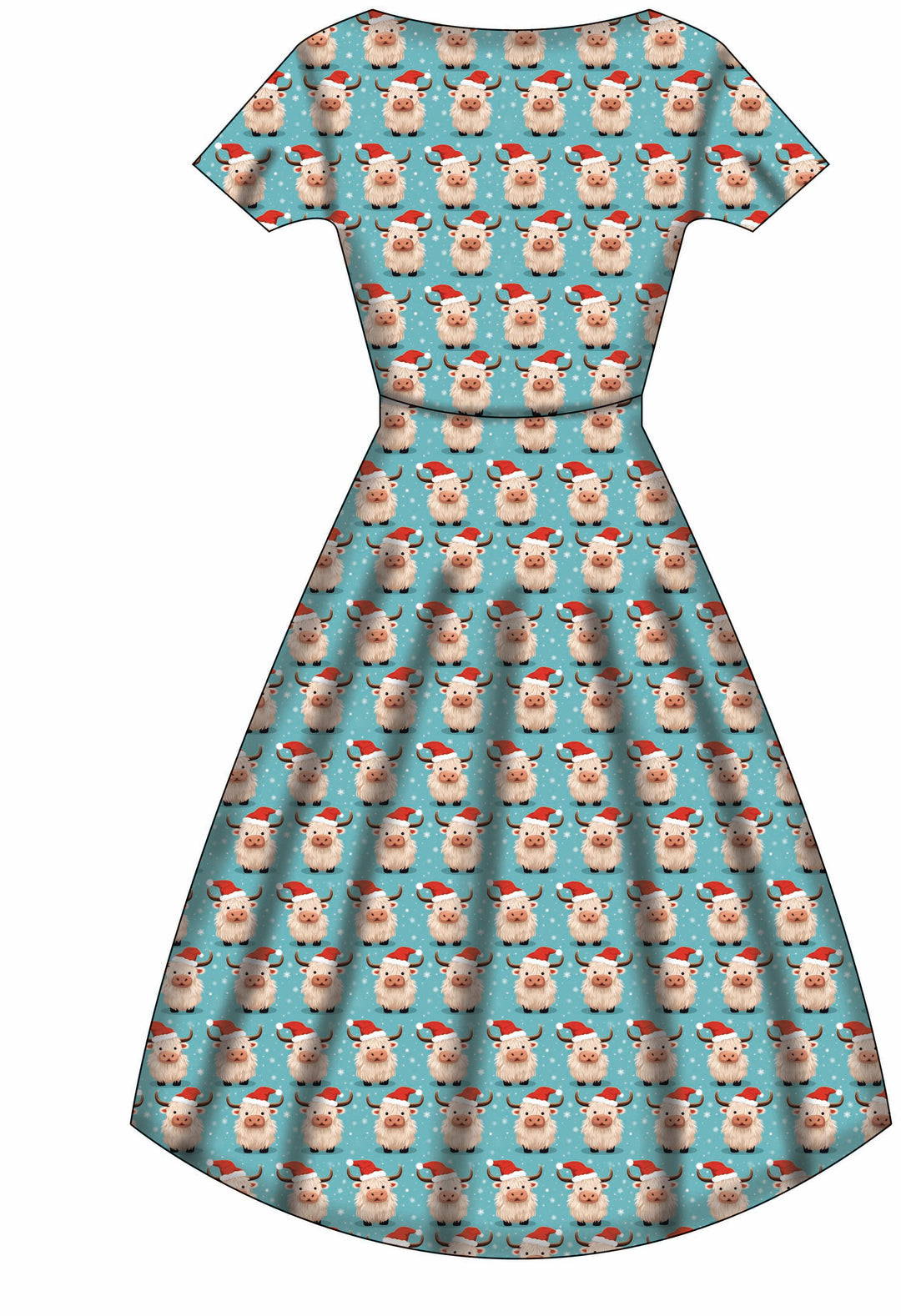 Pixie Sweetheart Dress - Christmas Highland - Preorder for dispatch 28th of October