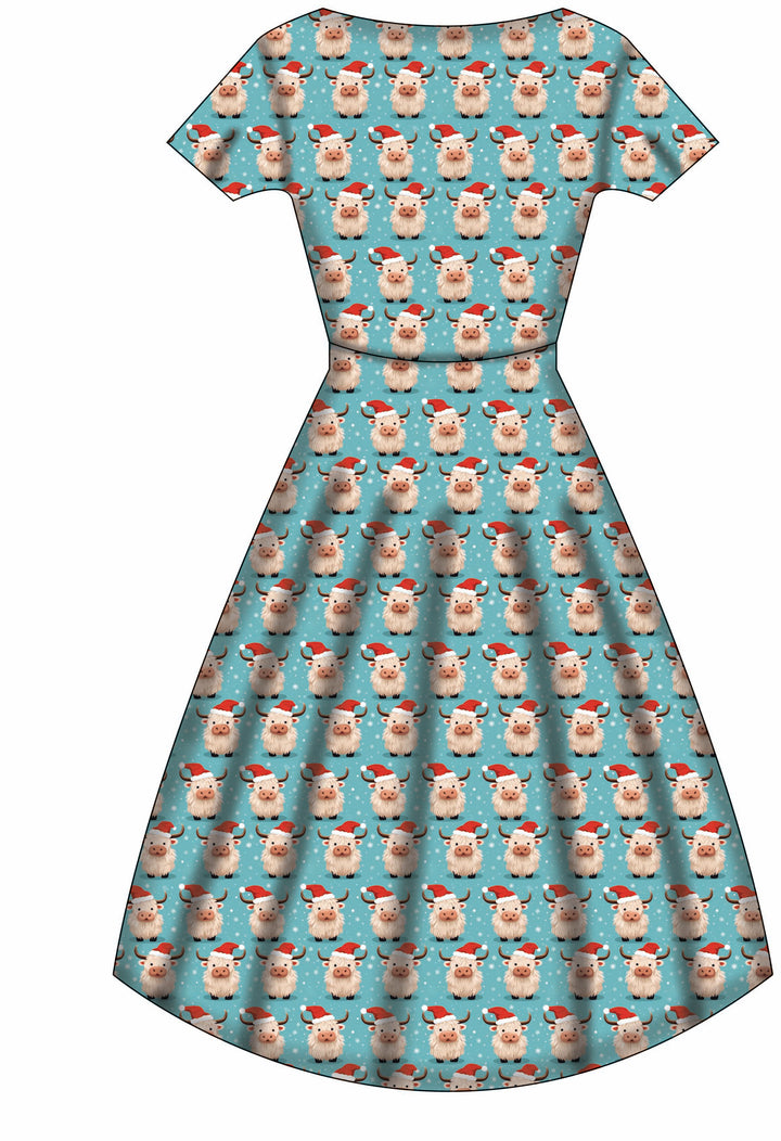 Pixie Sweetheart Dress - Christmas Highland - Preorder for dispatch 28th of October