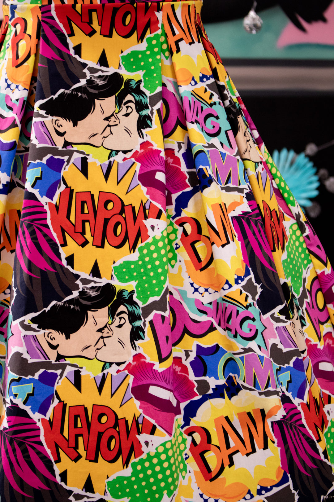Pixie Sweetheart Dress in Comic Print