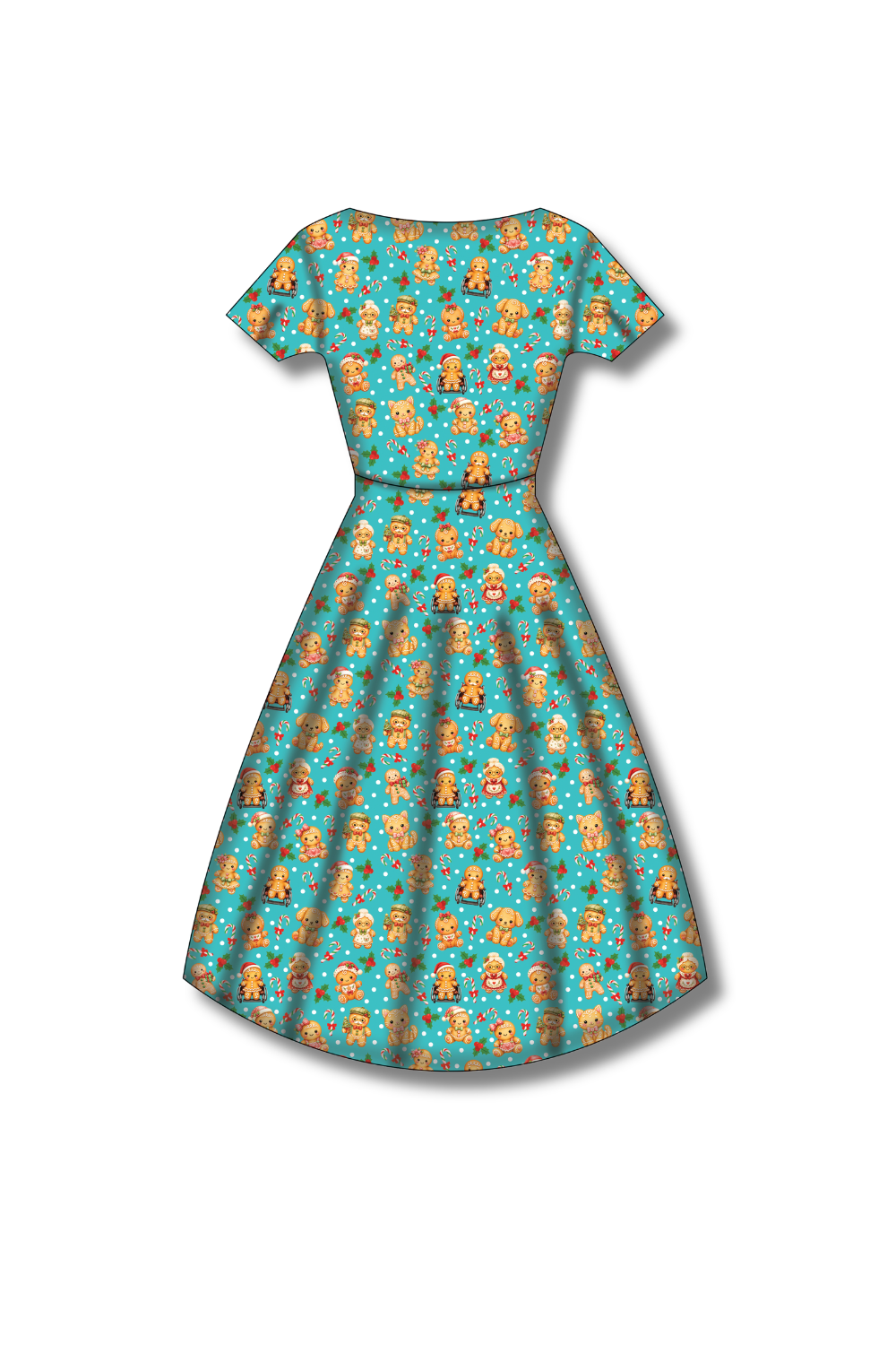PREORDER - Pixie Swing Dress - Gingerbread Cheer - Estimated dispatch date 5th of November