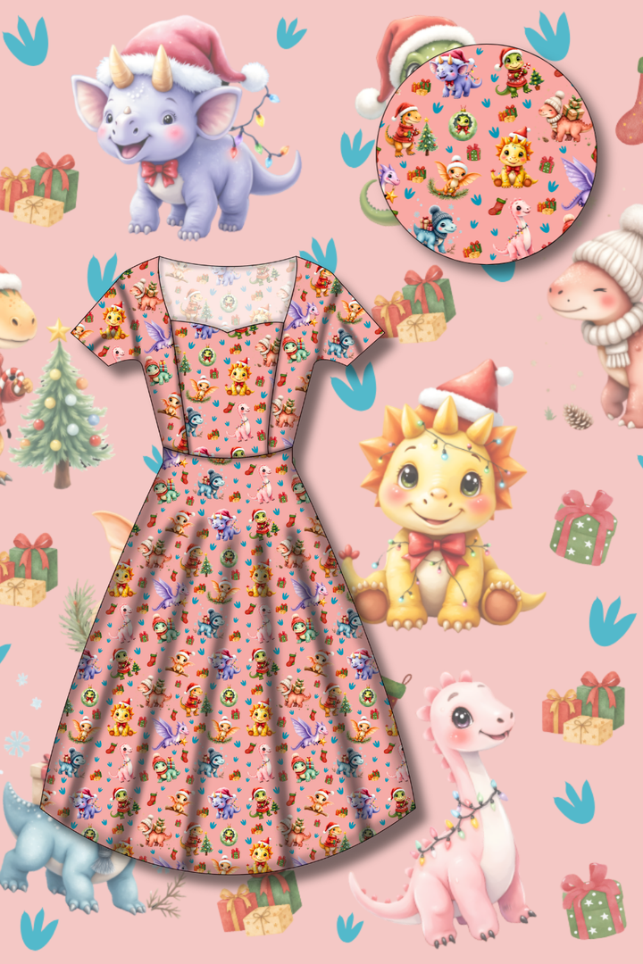 PREORDER - Pixie Swing Dress - Jurassic Jingles - Estimated dispatch date 5th of November