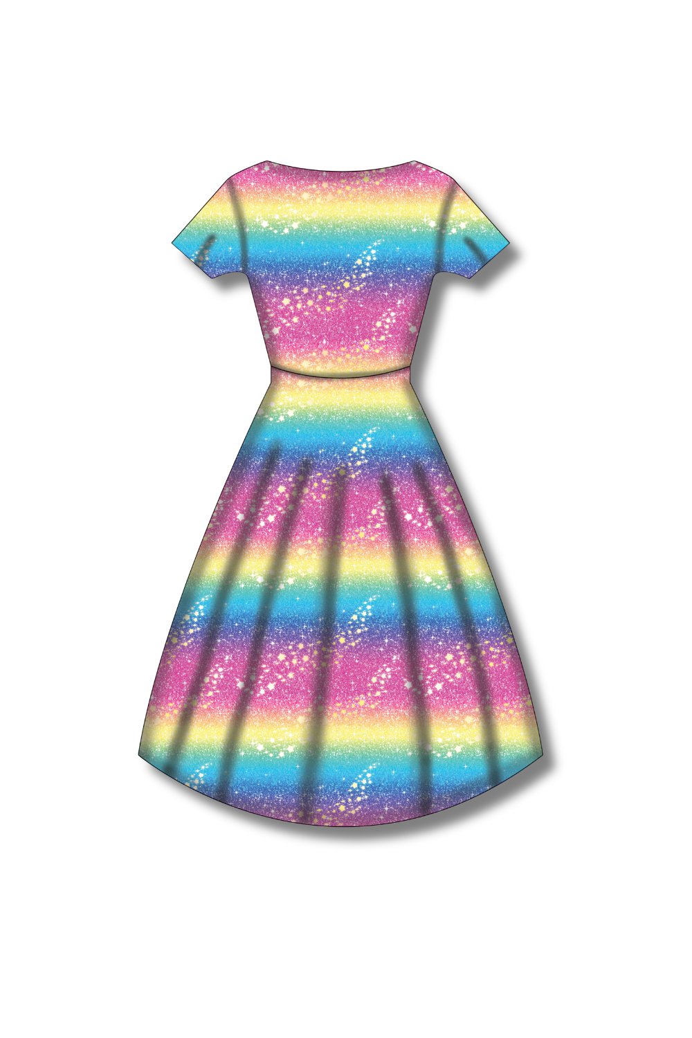 PREORDER - Pixie Swing Dress - Rainbow Christmas - Estimated dispatch date 5th of November