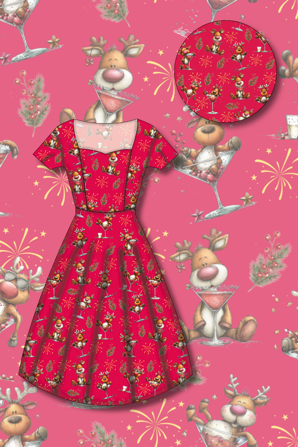PREORDER - Pixie Swing Dress - Rudolph After Hours - Estimated dispatch date 5th of November