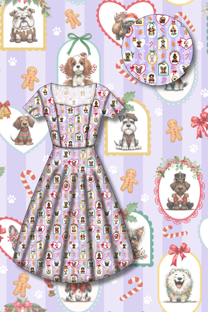 PREORDER - Pixie Swing Dress - Santa Pawtraits - Estimated dispatch date 5th of November