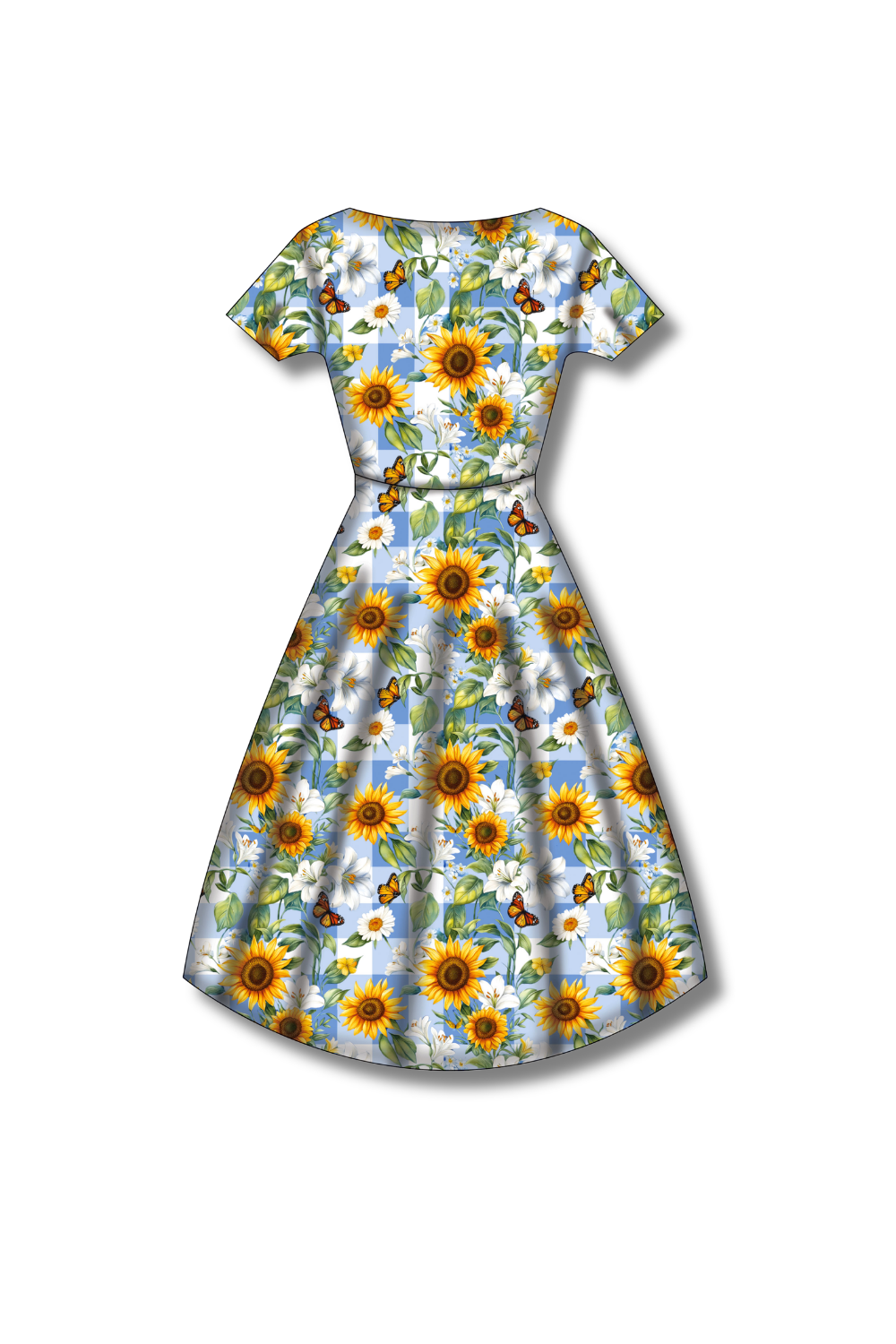 PREORDER - Pixie Sweetheart Dress - Sunflower Blue Gingham - Estimated dispatch date 27th of October