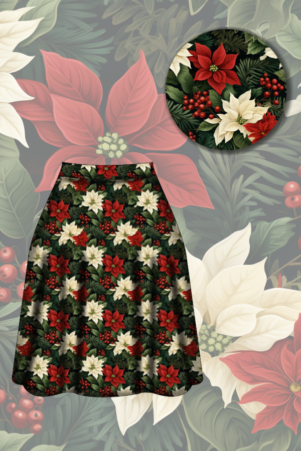 Iris Swing Skirt - Poinsettia - Preorder for dispatch 28th of October