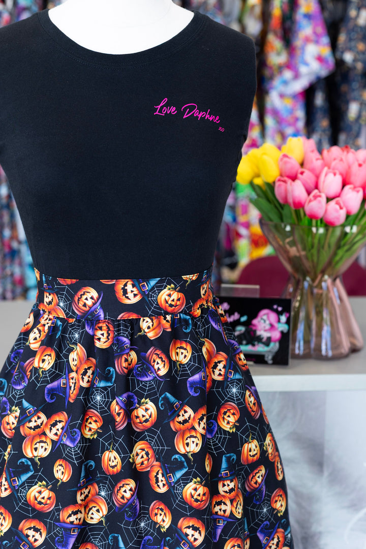Pumpkins & Spiderwebs Aline Skirt