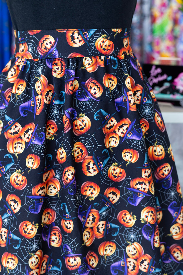 Pumpkins & Spiderwebs Aline Skirt