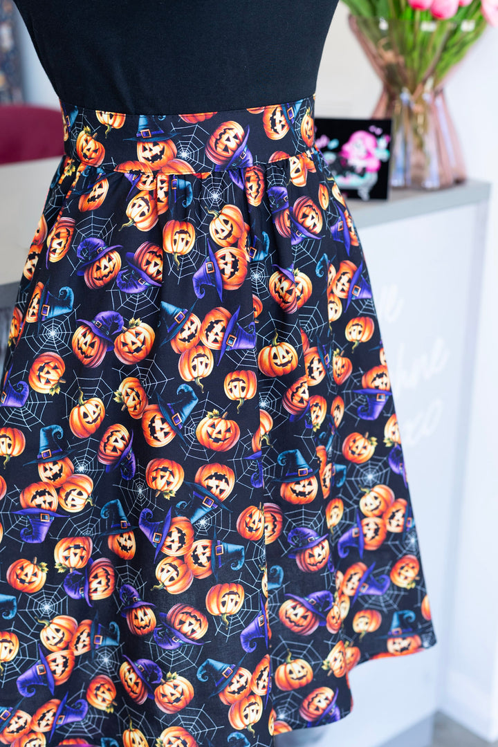 Pumpkins & Spiderwebs Aline Skirt