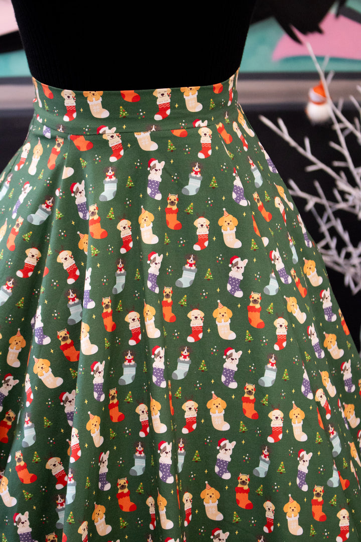 INSTOCK - Iris Swing Skirt - Christmas Pups