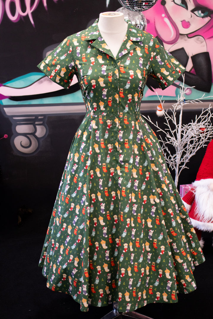 INSTOCK - Peggy Swing Dress - Christmas Pups