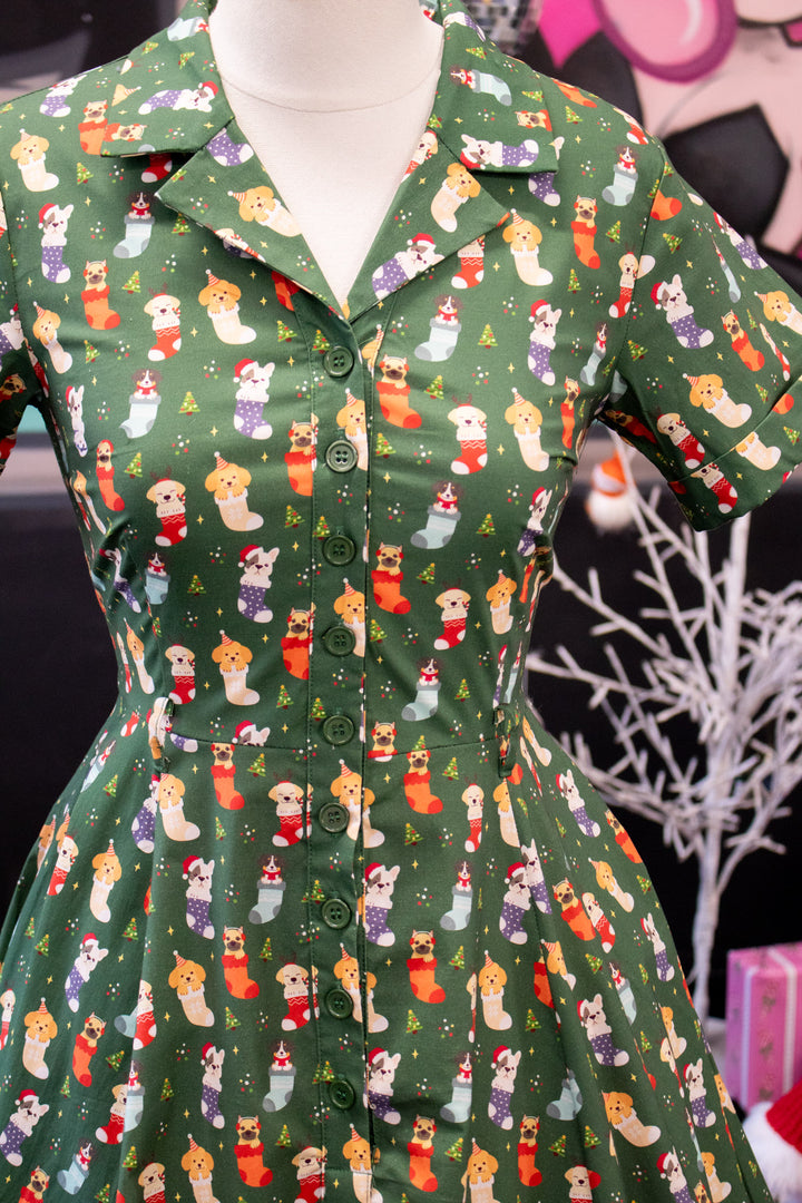 INSTOCK - Peggy Swing Dress - Christmas Pups