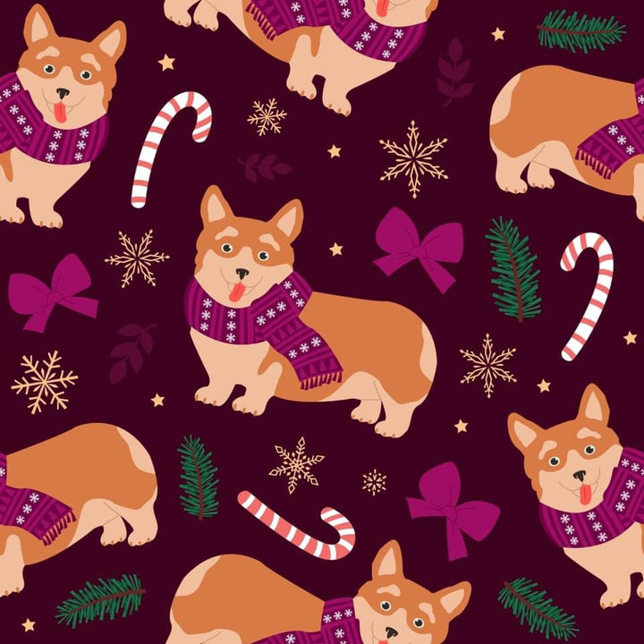 Peggy Swing Dress in Purple Christmas Corgi's