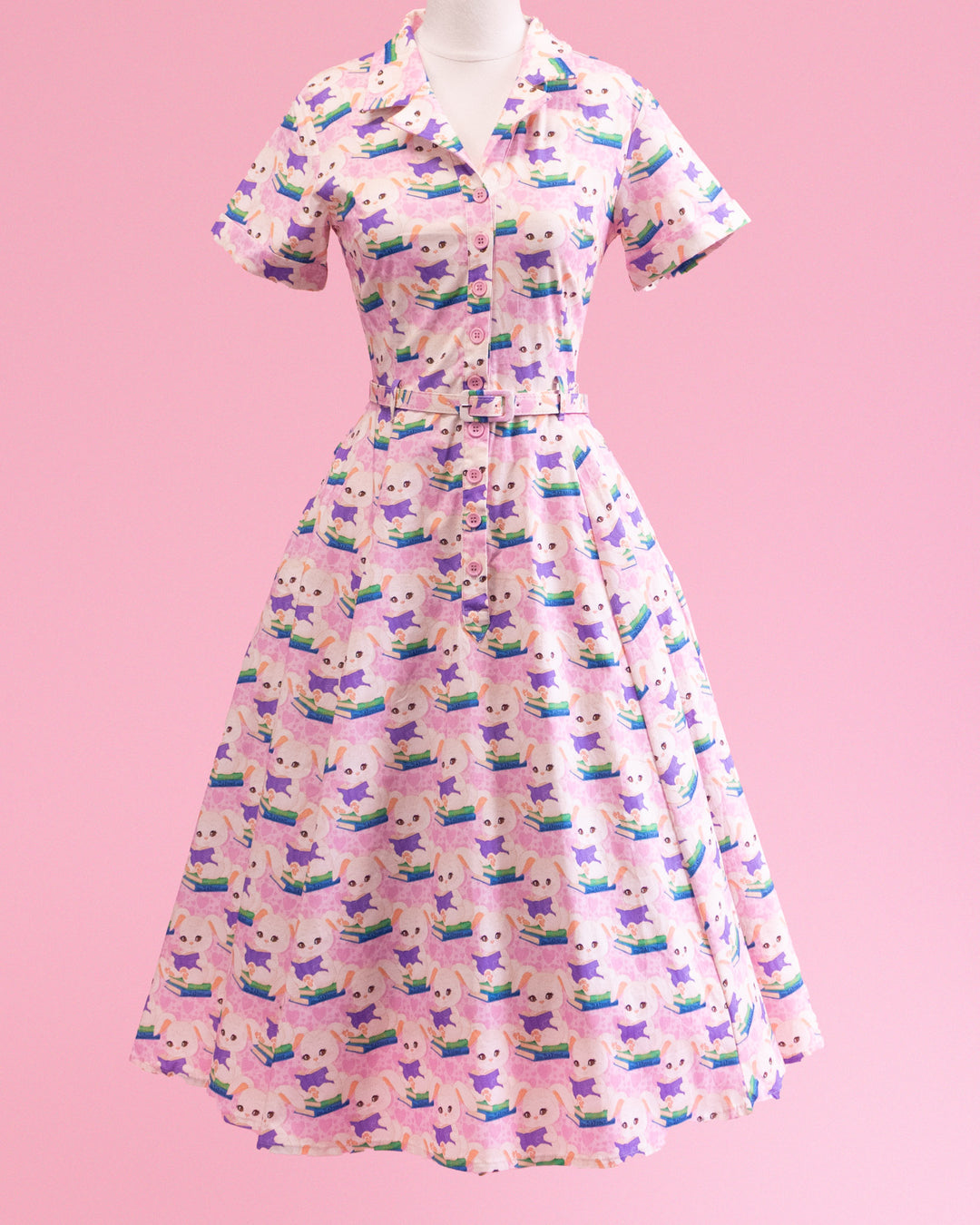 Peggy Swing Dress in Purple Bunny