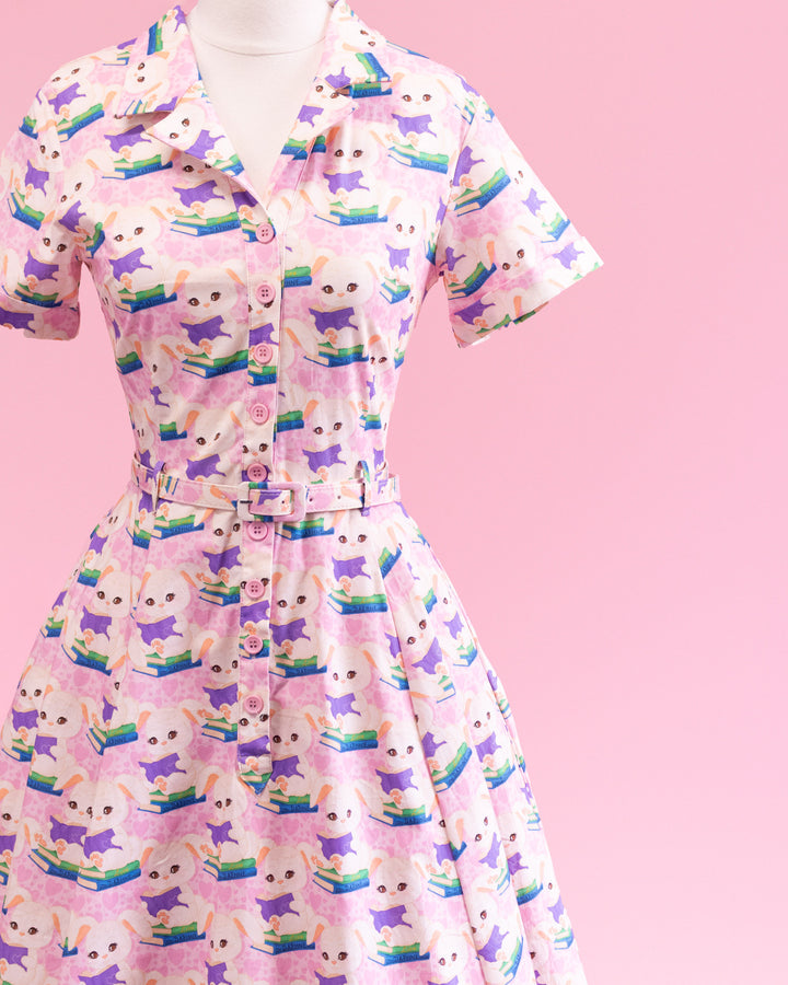 Peggy Swing Dress in Purple Bunny