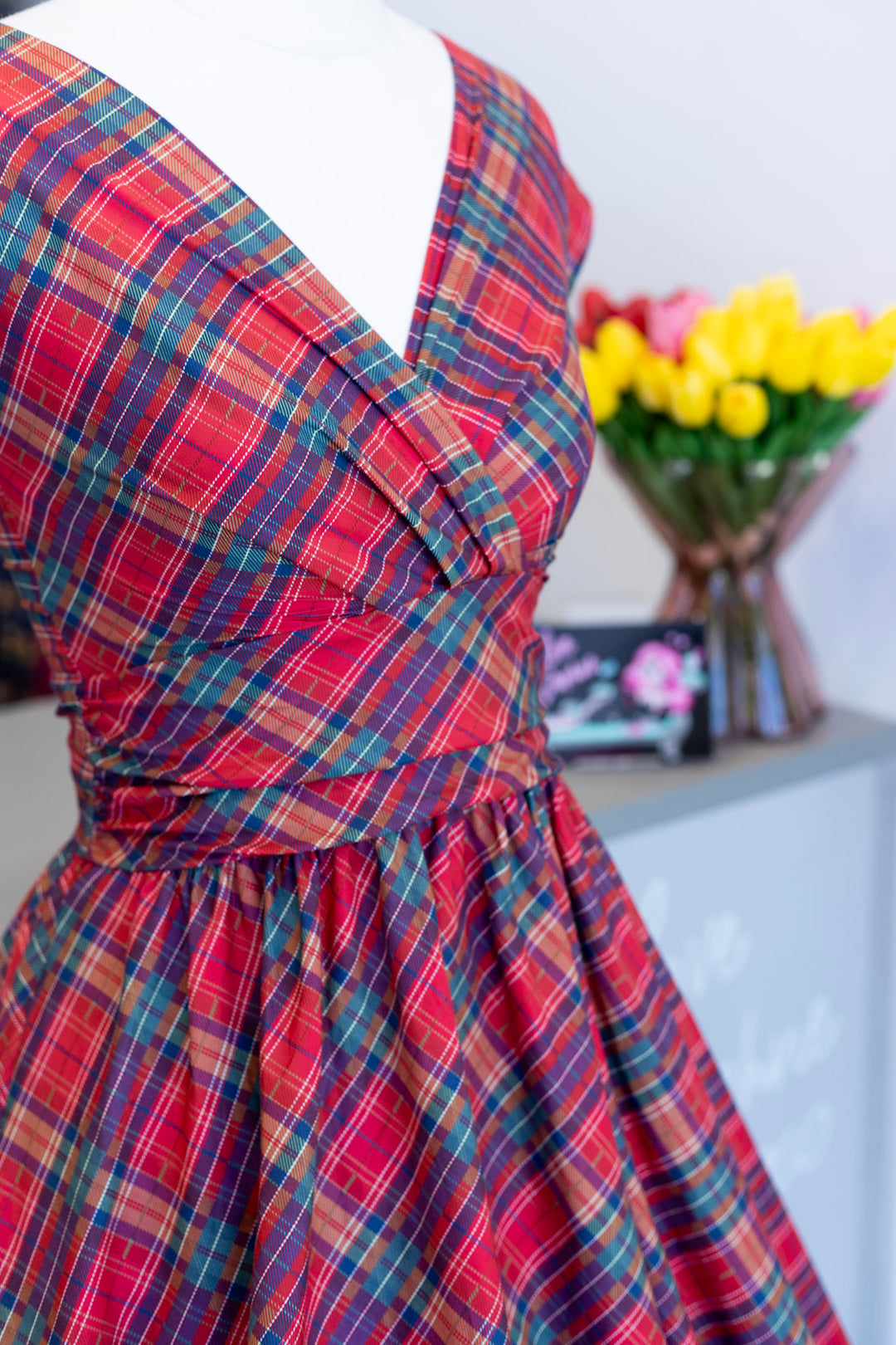 PREORDER - Red Plaid Greta Dress - Expected dispatch date 12th of November