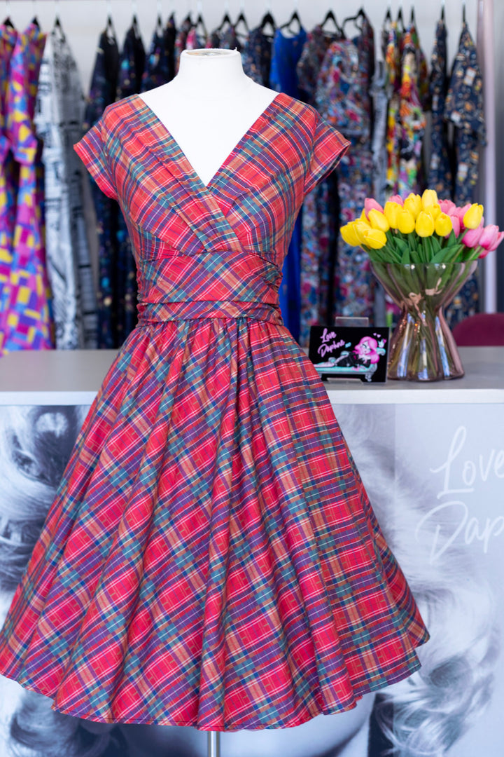 PREORDER - Red Plaid Greta Dress - Expected dispatch date 12th of November