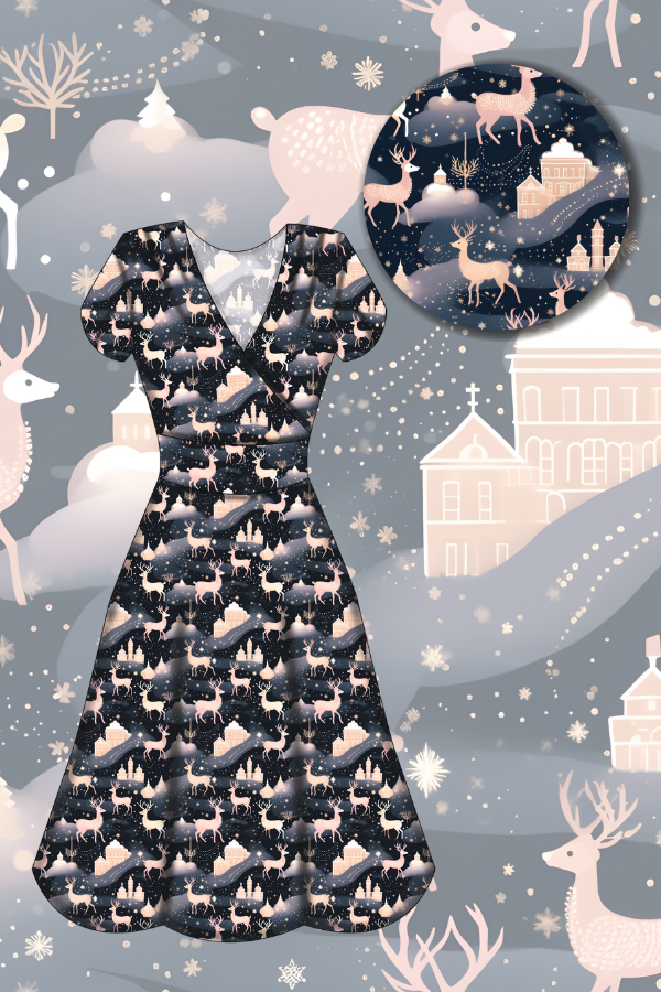 Mimi Swing Dress - Christmas Reindeer - Preorder for dispatch 28th of October