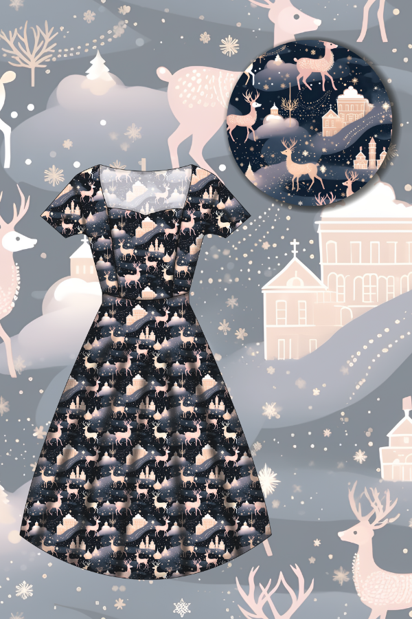 Pixie Sweetheart Dress - Christmas Reindeer - Preorder for dispatch 28th of October