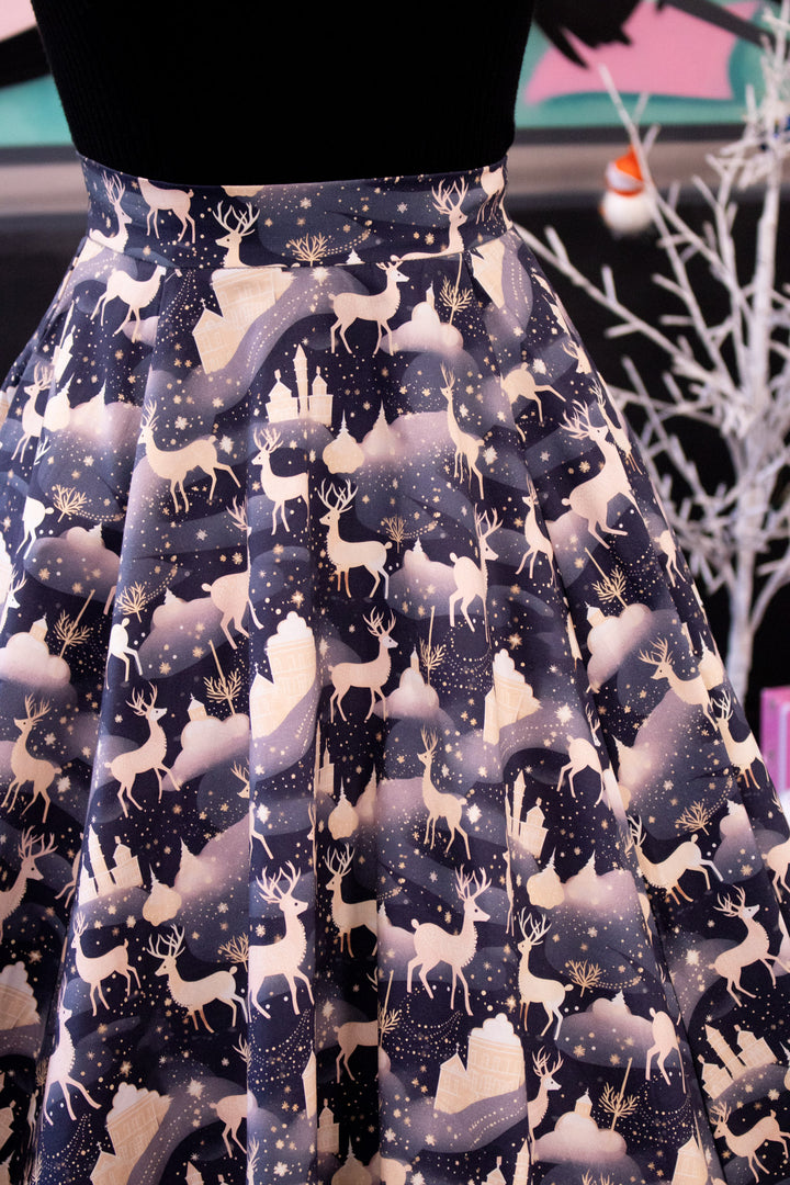 INSTOCK - Iris Swing Skirt - Christmas Reindeer