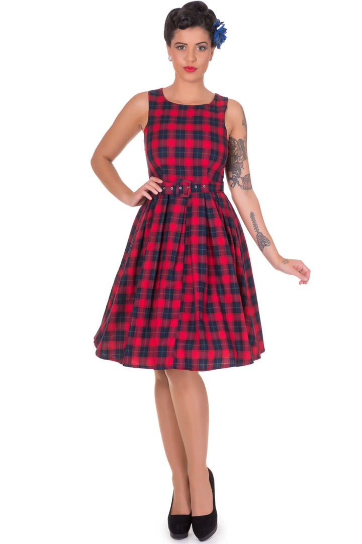 PREORDER - Annie Red and Blue Tartan Dress - Expected dispatch 22nd October