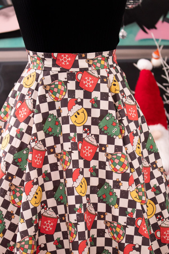 INSTOCK - Iris Swing Skirt - Retro Christmas