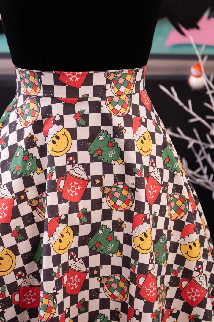 INSTOCK - Nellie Skater Skirt - Retro Christmas