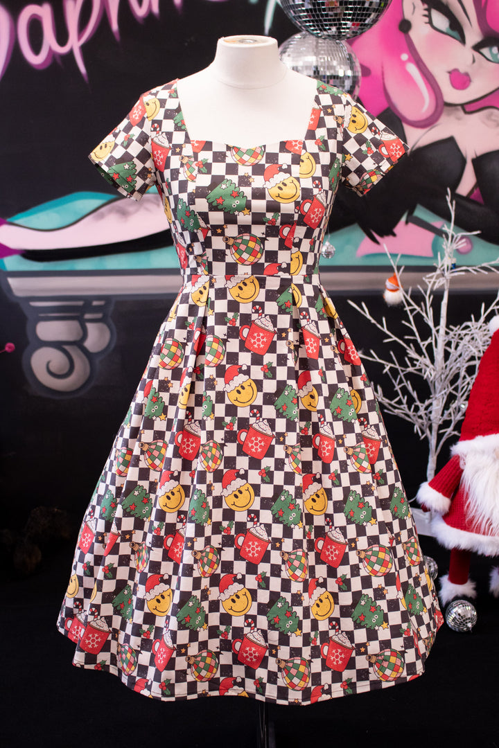 INSTOCK - Pixie Sweetheart Dress - Retro Christmas