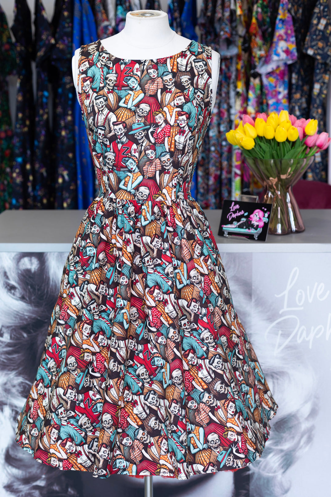 Retro Zombies Vintage Dress