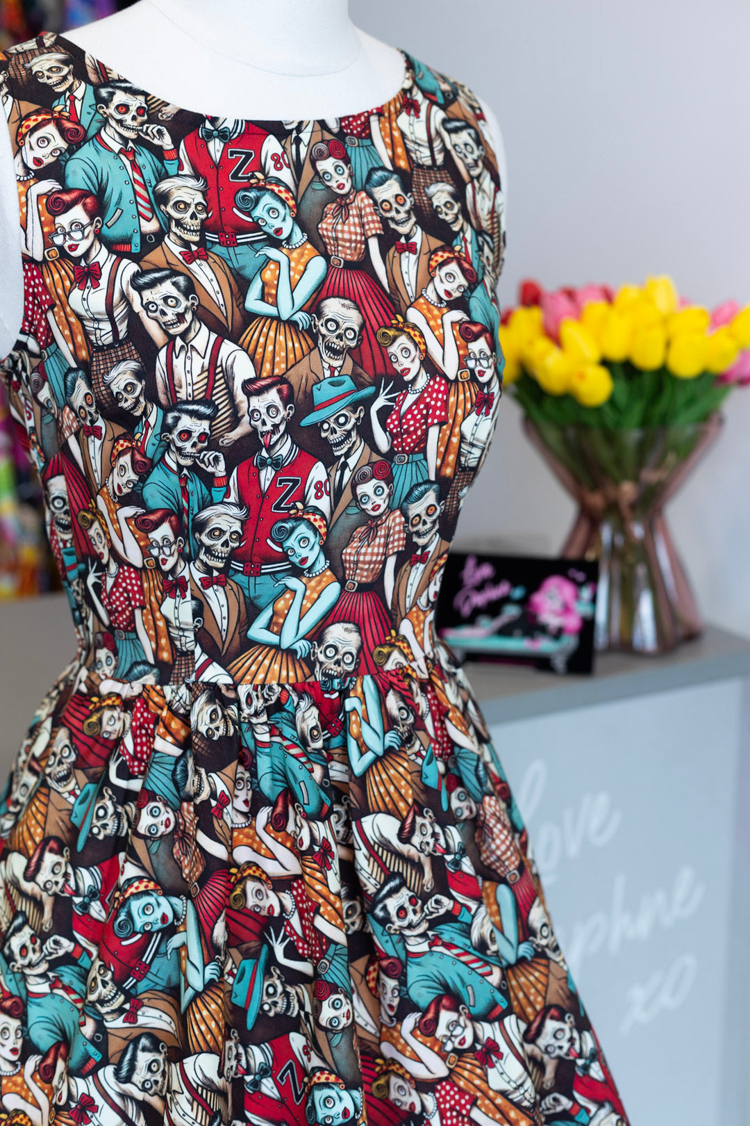 Retro Zombies Vintage Dress