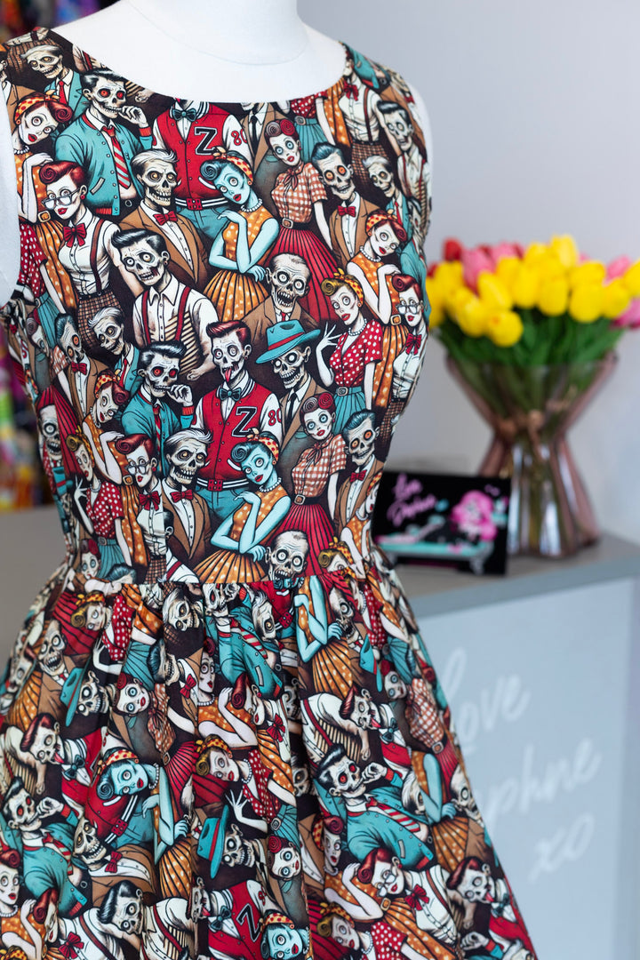 Retro Zombies Vintage Dress