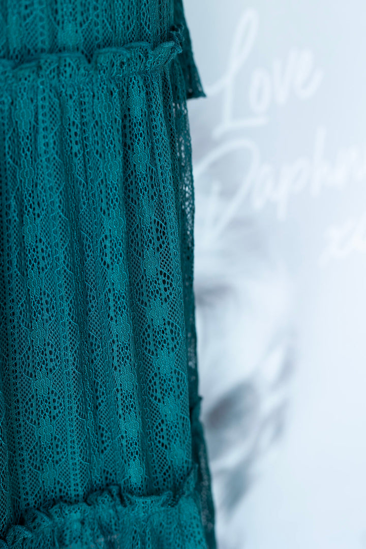 PREORDER - Rhianne Dress in Green - Preorder for dispatch 25th of August