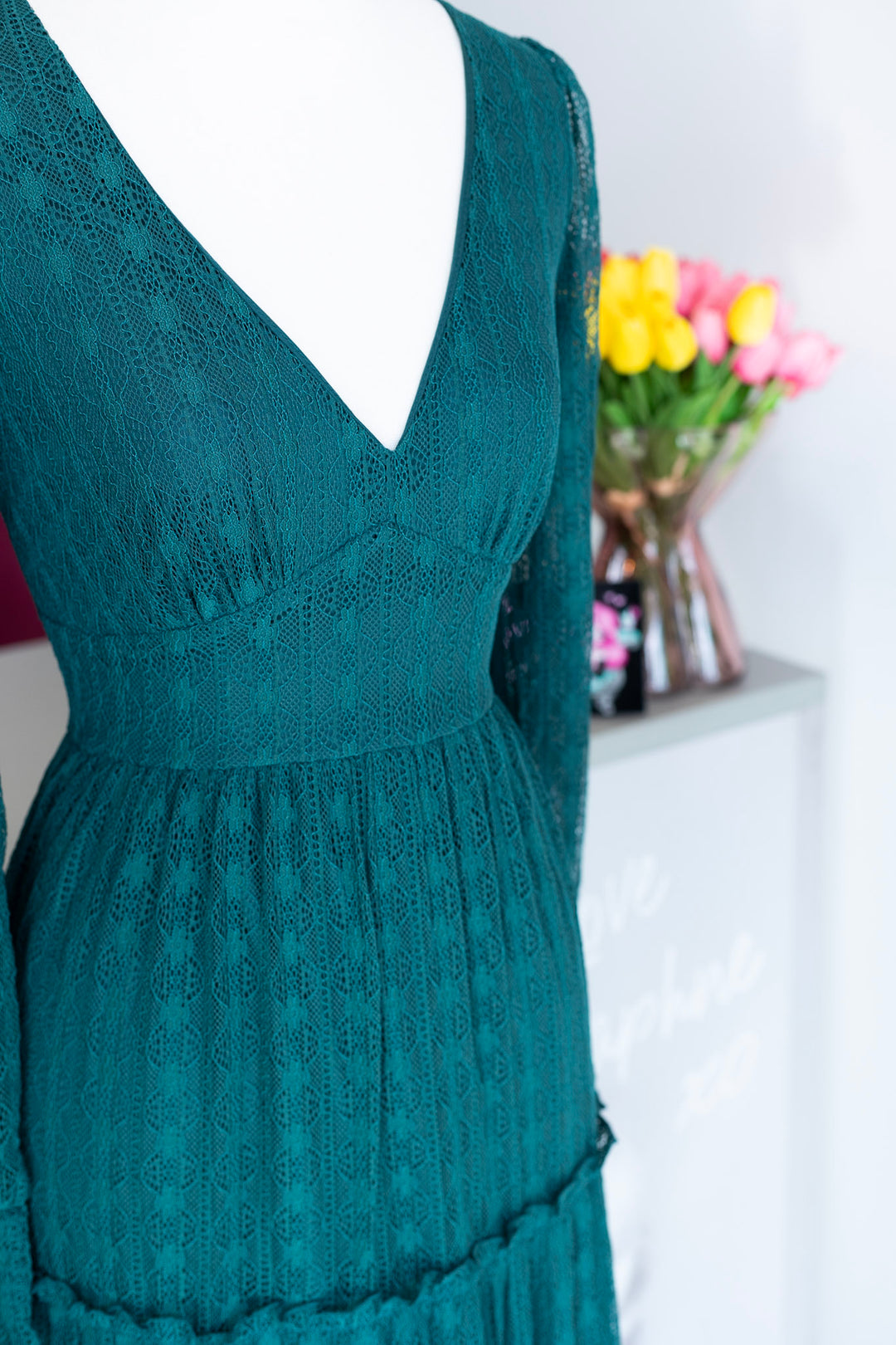 PREORDER - Rhianne Dress in Green - Preorder for dispatch 25th of August