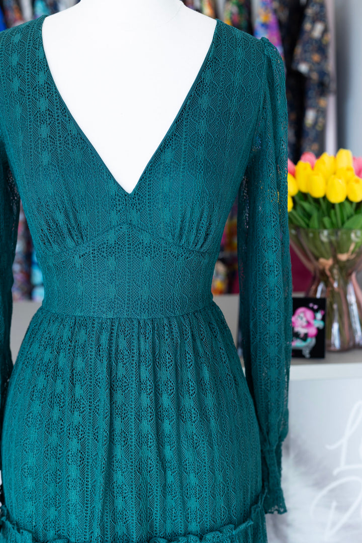 PREORDER - Rhianne Dress in Green - Preorder for dispatch 25th of August