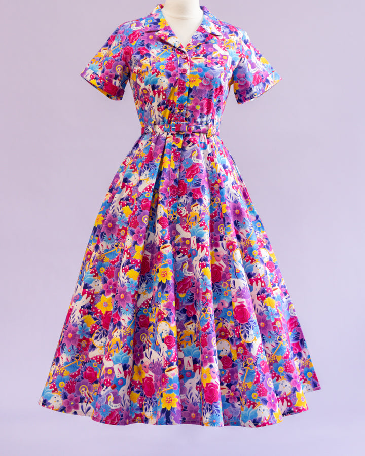 Peggy Swing Dress in Rosy Wonderland