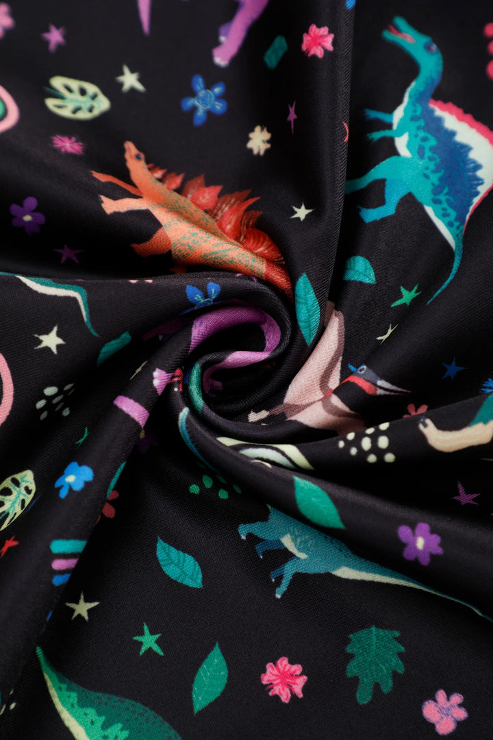 Aisley Rainbow Dinosaur Pleated Midi Skirt - Preorder for dispatch 2nd September
