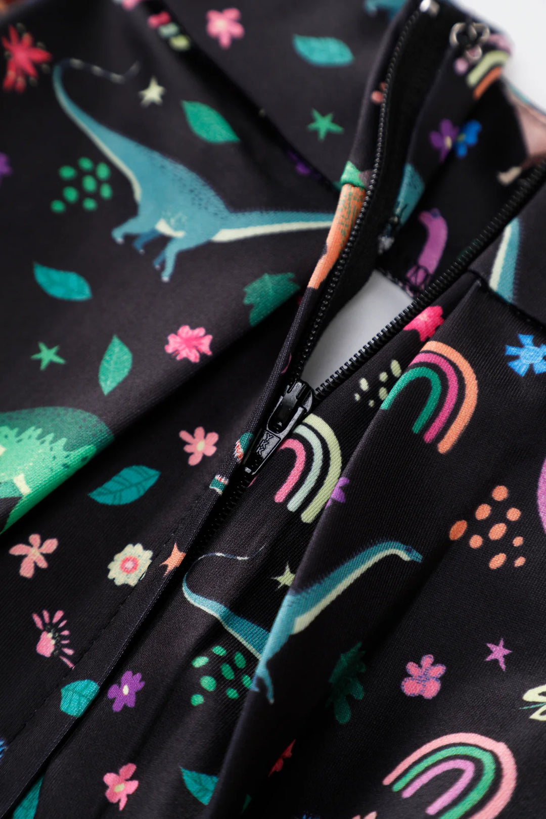 Aisley Rainbow Dinosaur Pleated Midi Skirt - Preorder for dispatch 2nd September